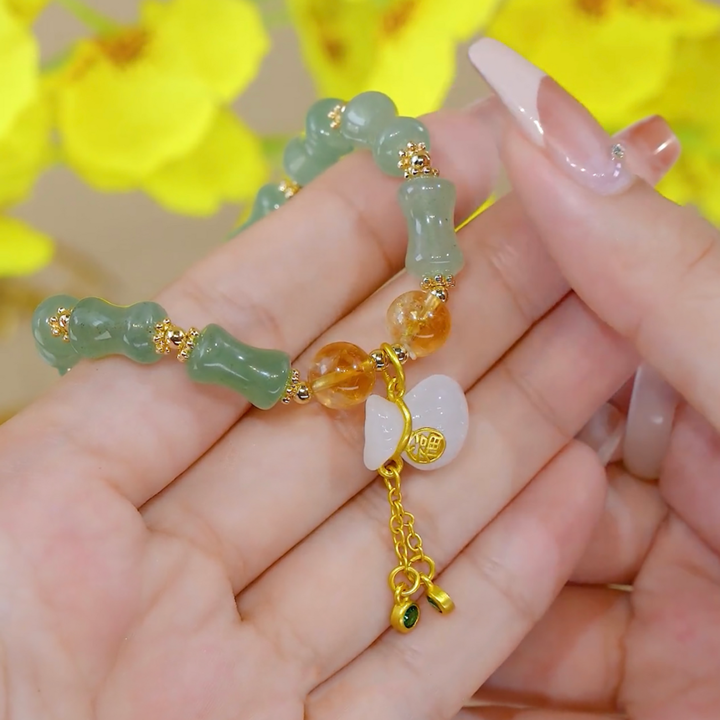 Natural Hetian Jade Money Bag Wealth Bracelet