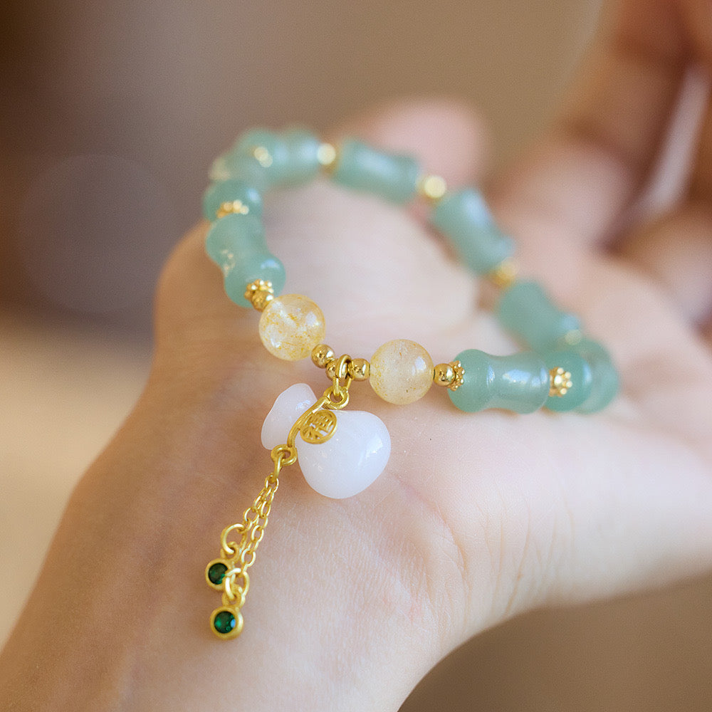 Natural Hetian Jade Money Bag Wealth Bracelet