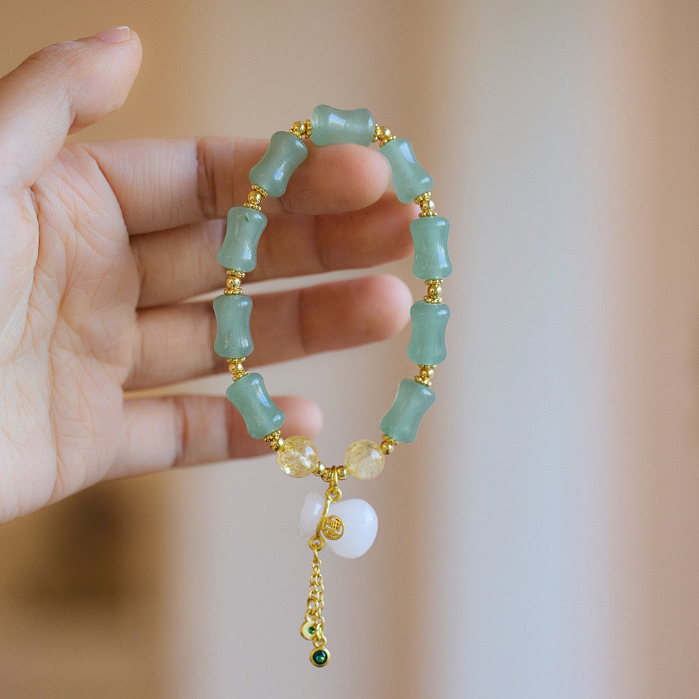 Natural Hetian Jade Money Bag Wealth Bracelet