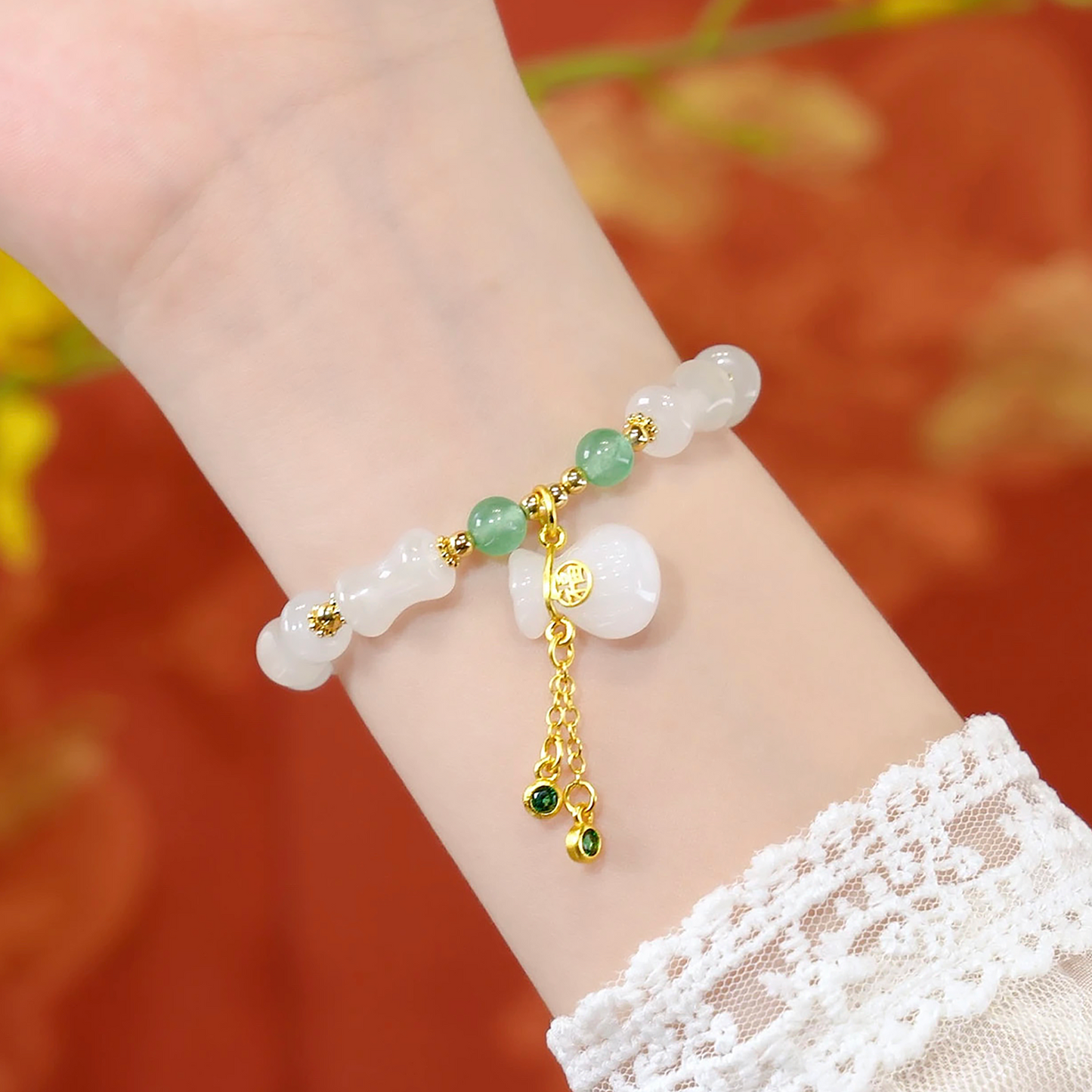 Natural Hetian Jade Money Bag Wealth Bracelet
