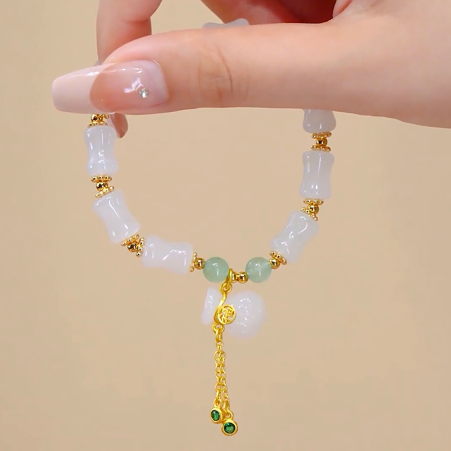 Natural Hetian Jade Money Bag Wealth Bracelet