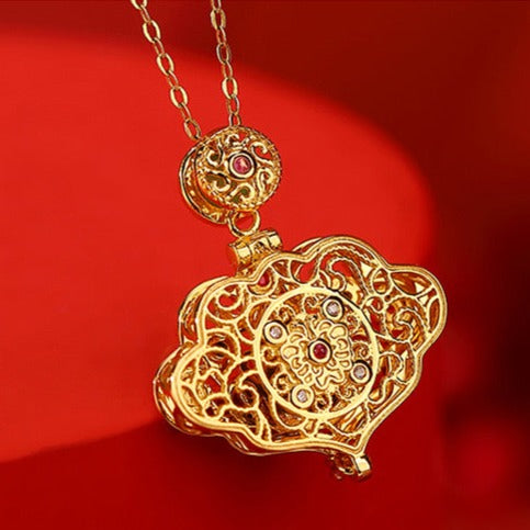 Natural Hetian Jade Calabash Cloud Ancient Royal Pendant Necklace