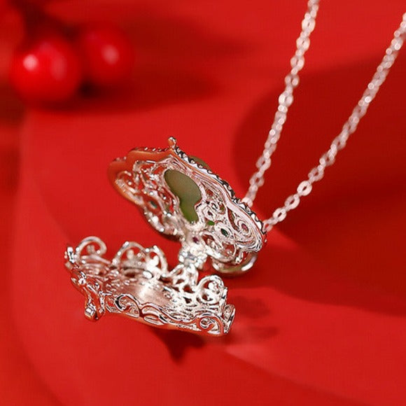 Natural Hetian Jade Calabash Cloud Ancient Royal Pendant Necklace