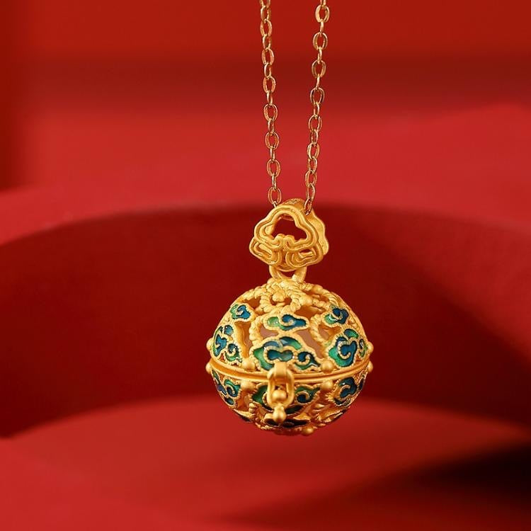 Natural Hetian White Jade Sachet Ball Pendant Necklace