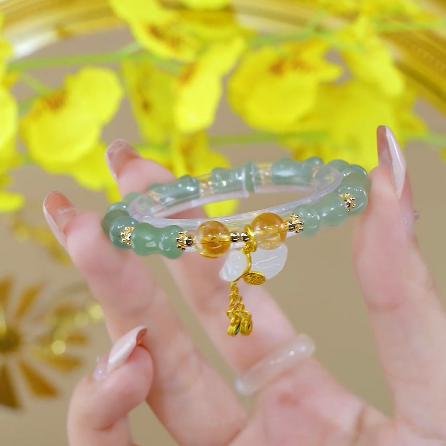Natural Hetian Jade Money Bag Wealth Bracelet