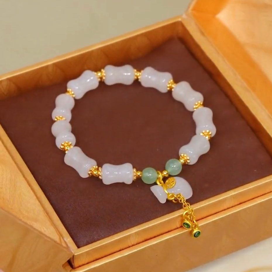 Natural Hetian Jade Money Bag Wealth Bracelet