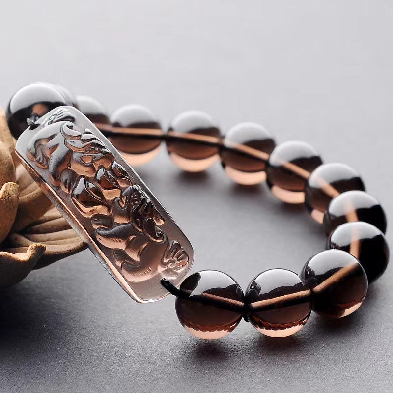 Ice Obsidian Pixiu Feng Shui Ingot Wealth Bracelet