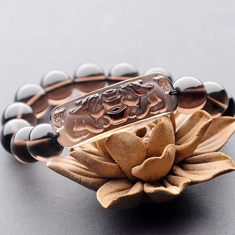 Ice Obsidian Pixiu Feng Shui Ingot Wealth Bracelet