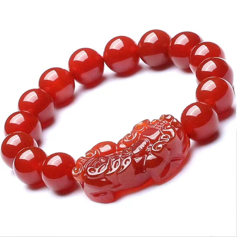 Red Agate Lucky Pixiu Wealth Bracelet