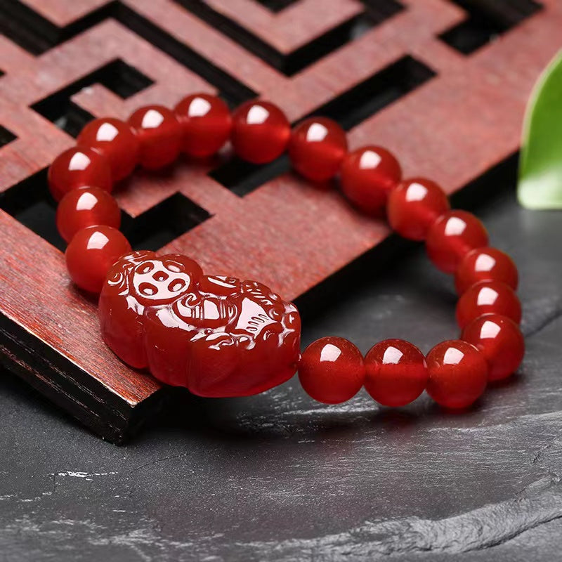 Red Agate Lucky Pixiu Wealth Bracelet