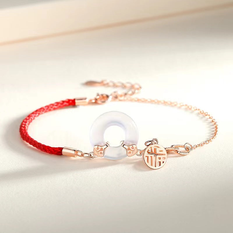 White Jade Bracelet-Fu Blessing