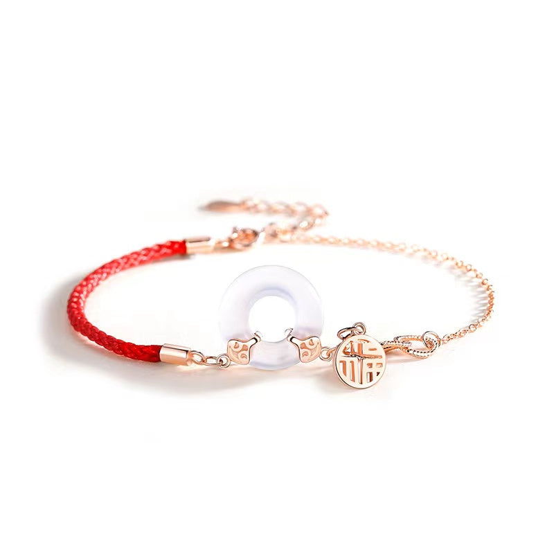 White Jade Bracelet-Fu Blessing