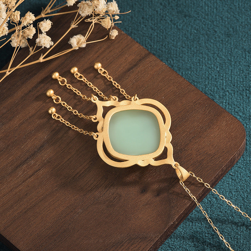 Feng Shui Bamboo Leaf Squared Necklace