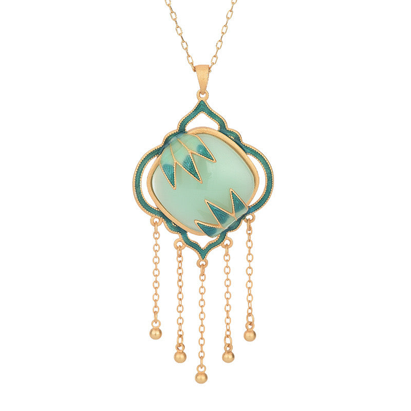 Feng Shui Bamboo Leaf Squared Necklace