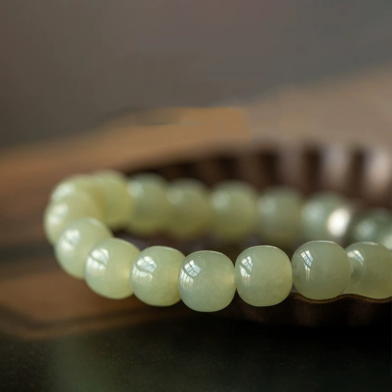 Natural Green Jade Buddha Mantra Protection Bracelet