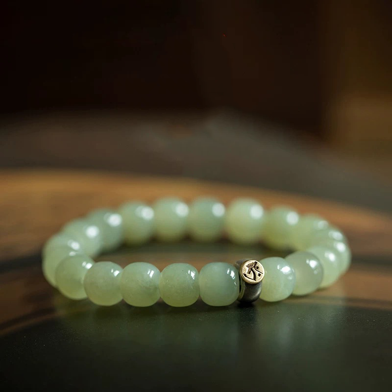 Natural Green Jade Buddha Mantra Protection Bracelet
