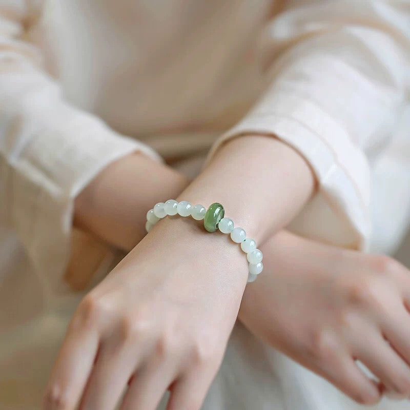 Natural Hetian Jade Protection Bracelet