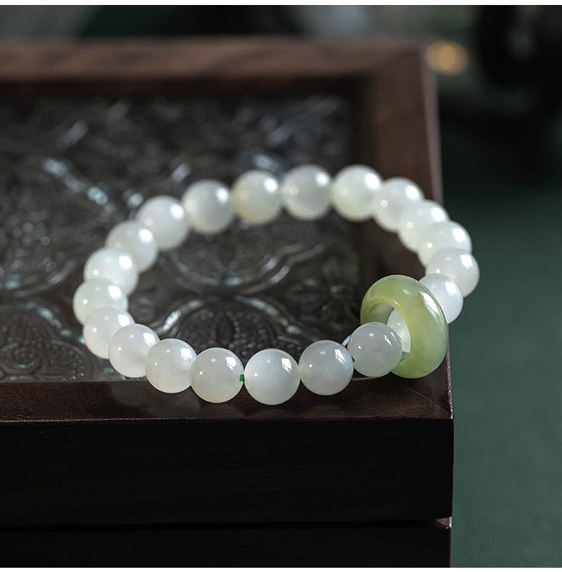 Natural Hetian Jade Protection Bracelet