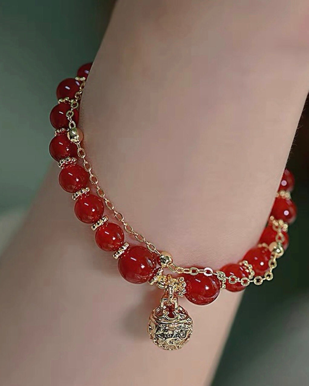 Natural Red Agate Luck and Protection Bracelet