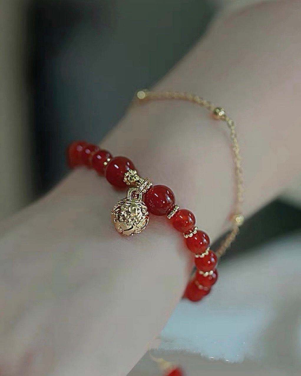 Natural Red Agate Luck and Protection Bracelet