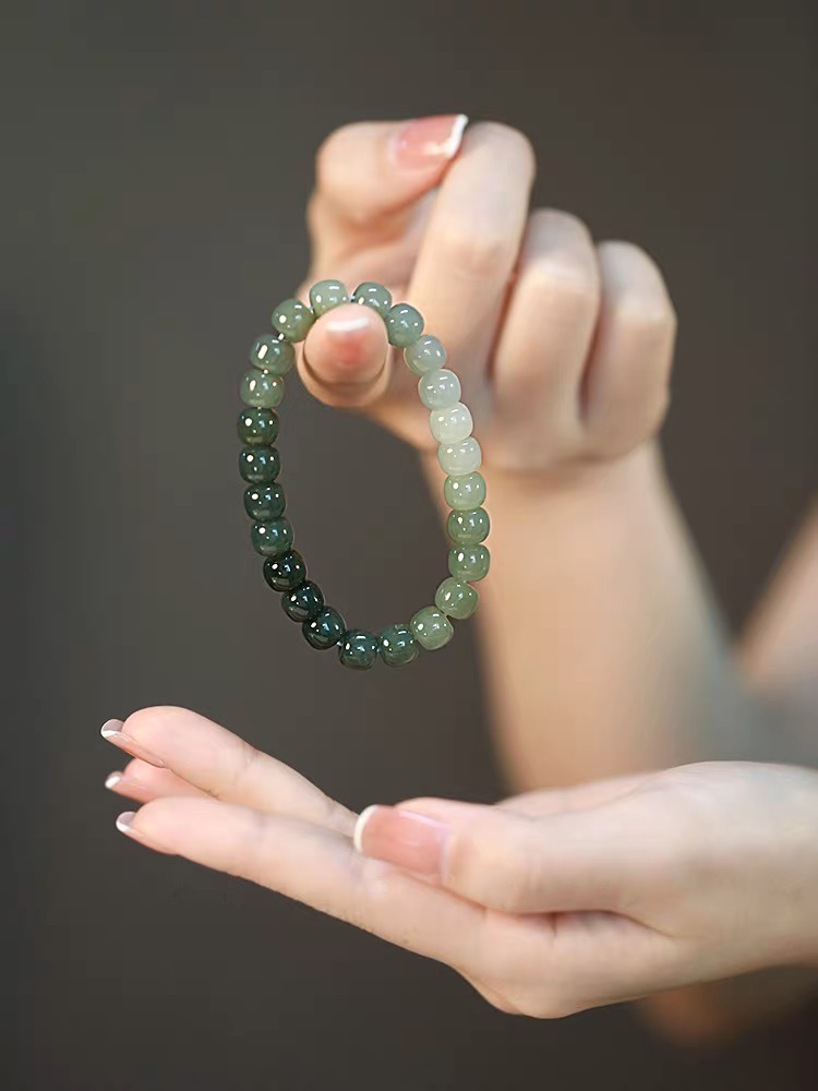 Natural Hetian Jade Gradient Color Bracelet