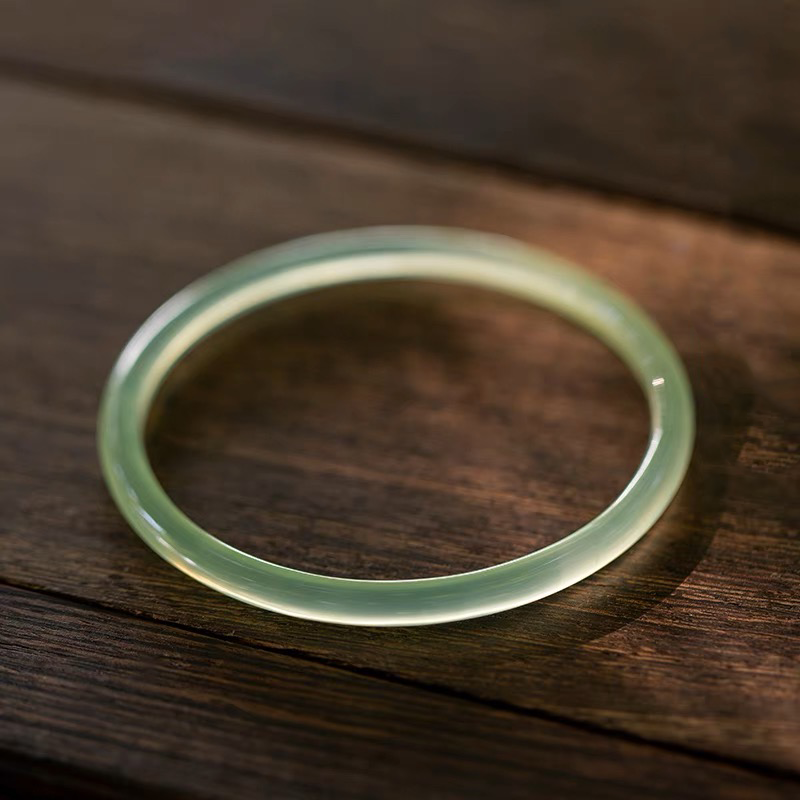 Natural Hetian Green Jade Double Bangle