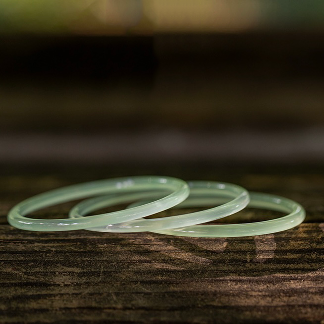 Natural Hetian Green Jade Double Bangle