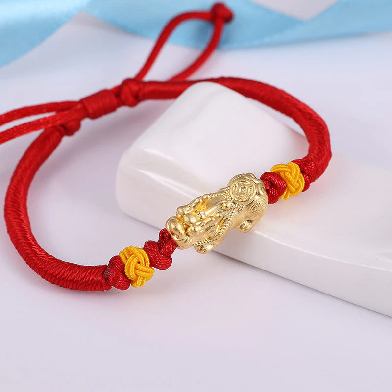 999 Sterling Silver Pixiu Red Rope Bracelet