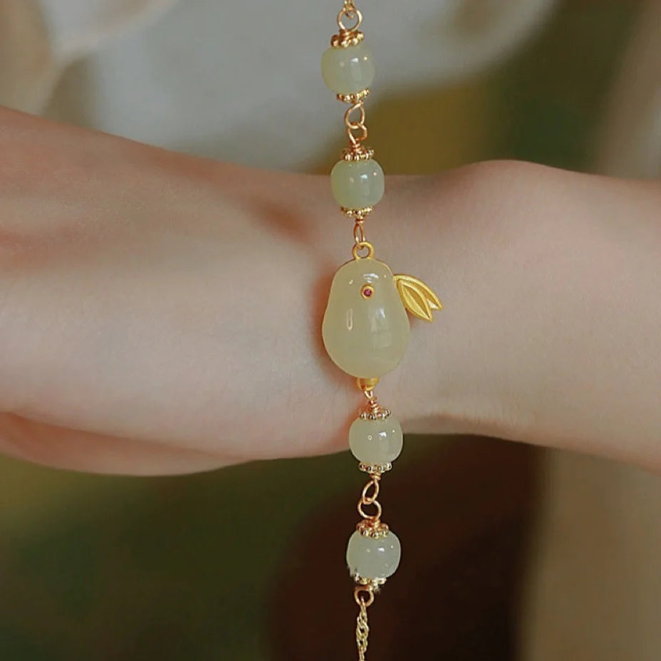 Natural Hetian jade Feng Shui Rabbit Bracelet