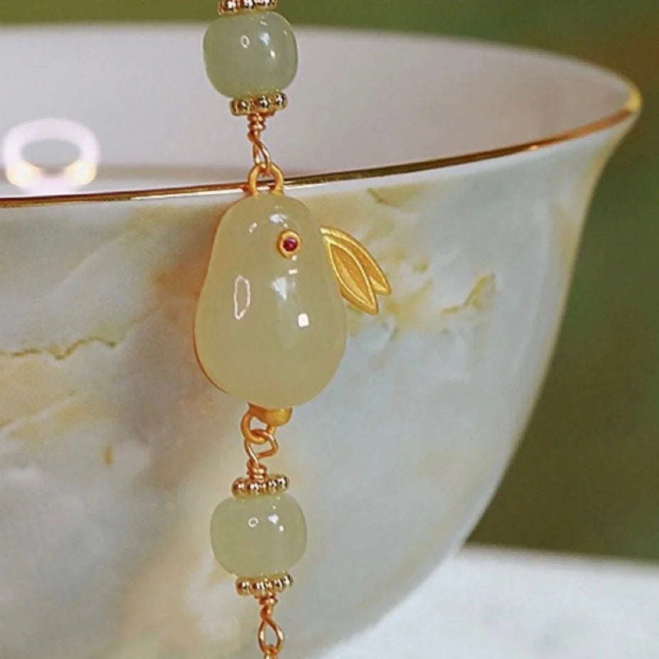 Natural Hetian jade Feng Shui Rabbit Bracelet