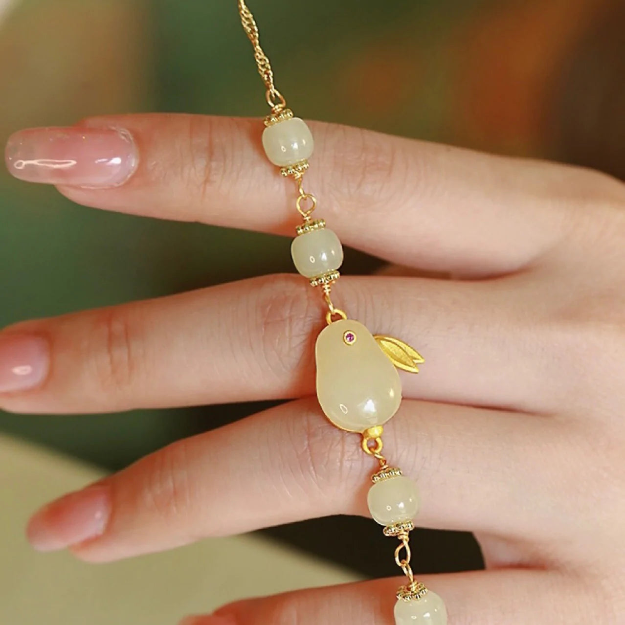 Natural Hetian jade Feng Shui Rabbit Bracelet