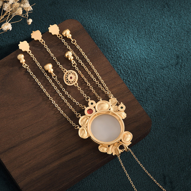 Feng Shui Aupicious White Jade Pendant