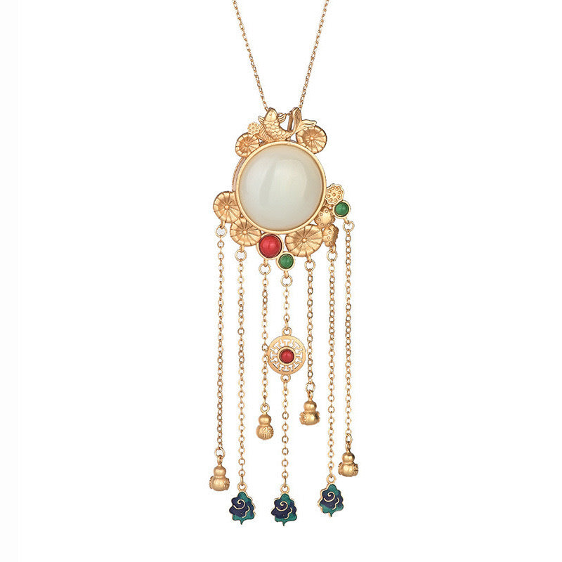 Feng Shui Aupicious White Jade Pendant