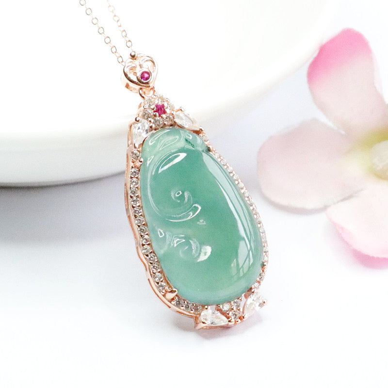 Natural Ice Emerald Auspicious Pendant