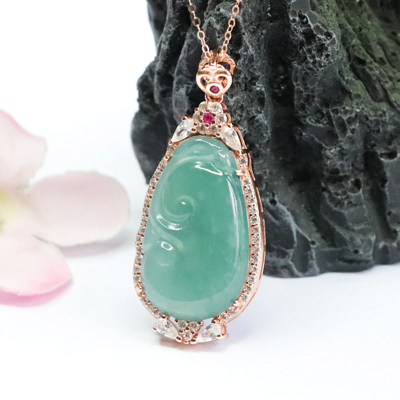 Natural Ice Emerald Auspicious Pendant