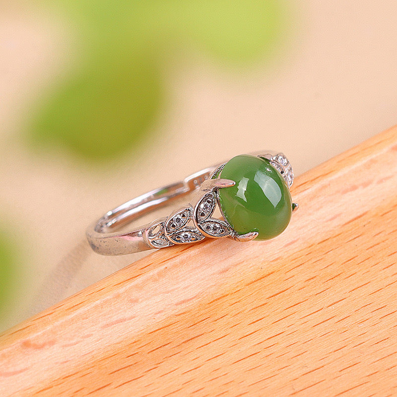 Natural Green Jade Wealth Ring