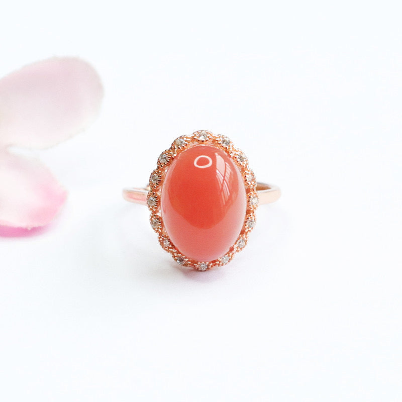 Natural Yanyuan Agate Pigeon Egg Ring