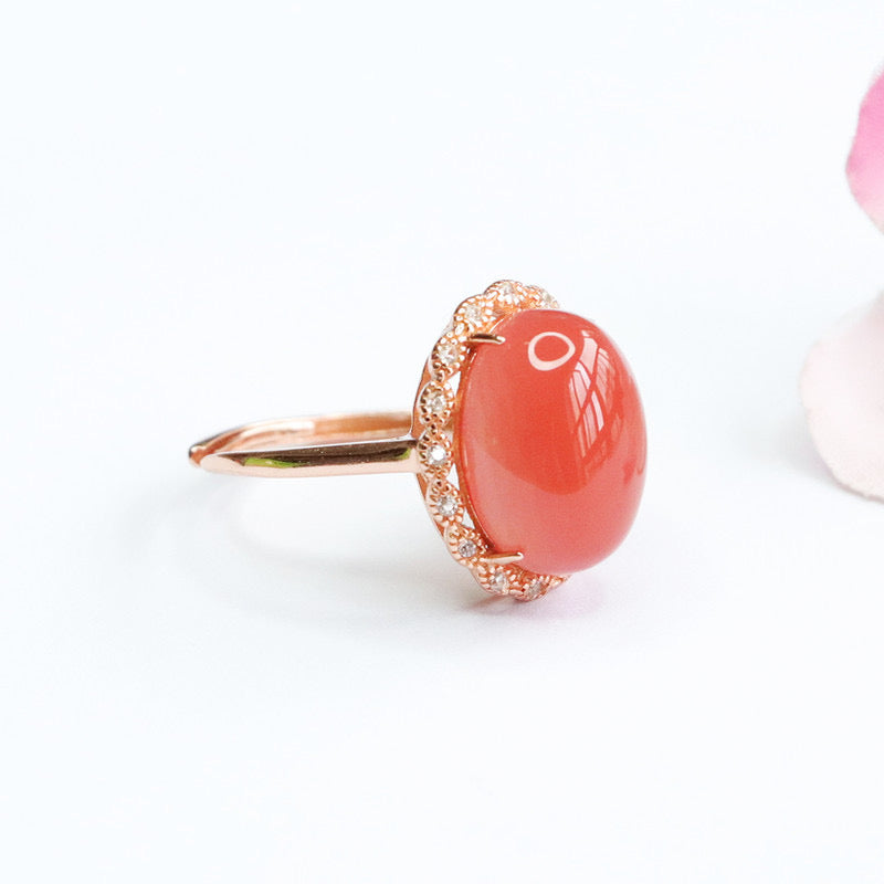 Natural Yanyuan Agate Pigeon Egg Ring