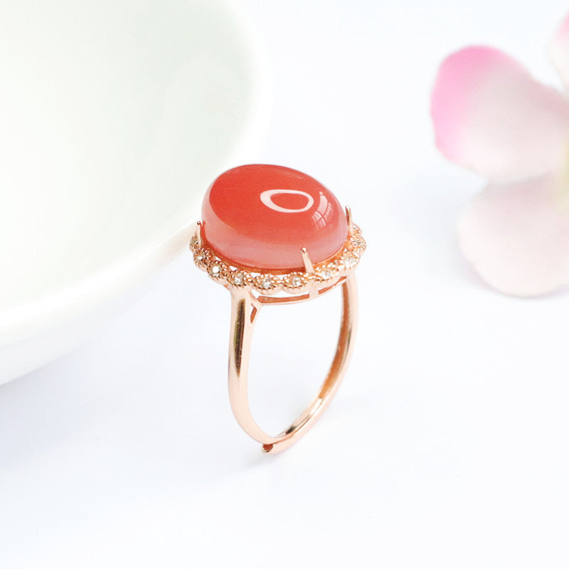 Natural Yanyuan Agate Pigeon Egg Ring
