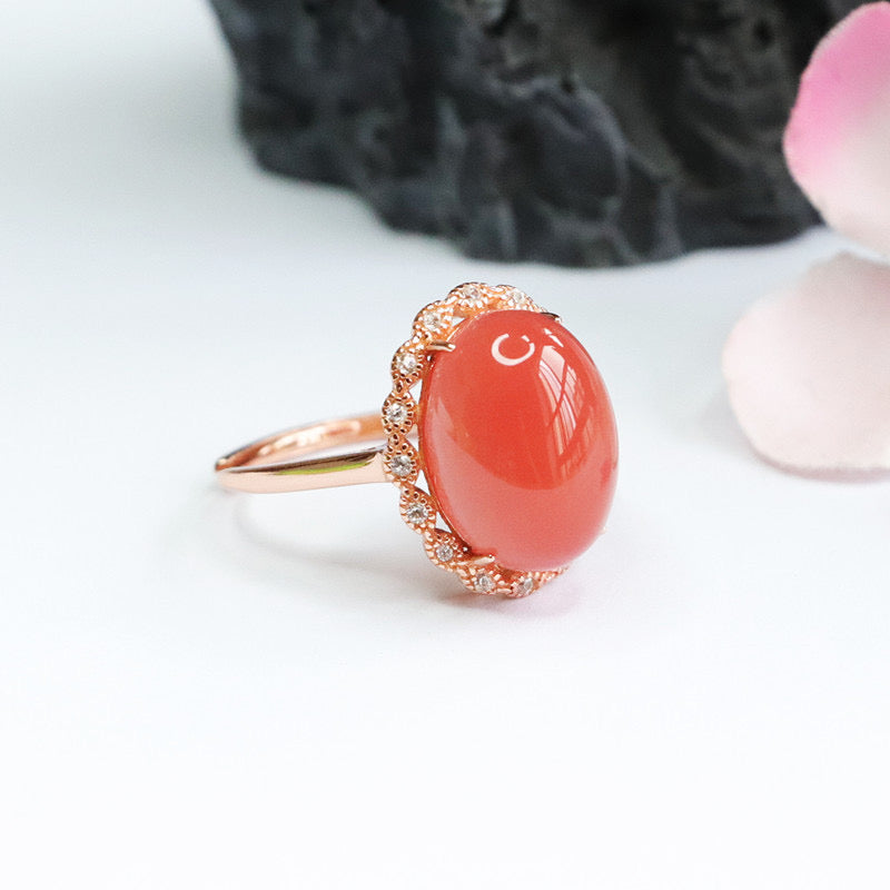 Natural Yanyuan Agate Pigeon Egg Ring