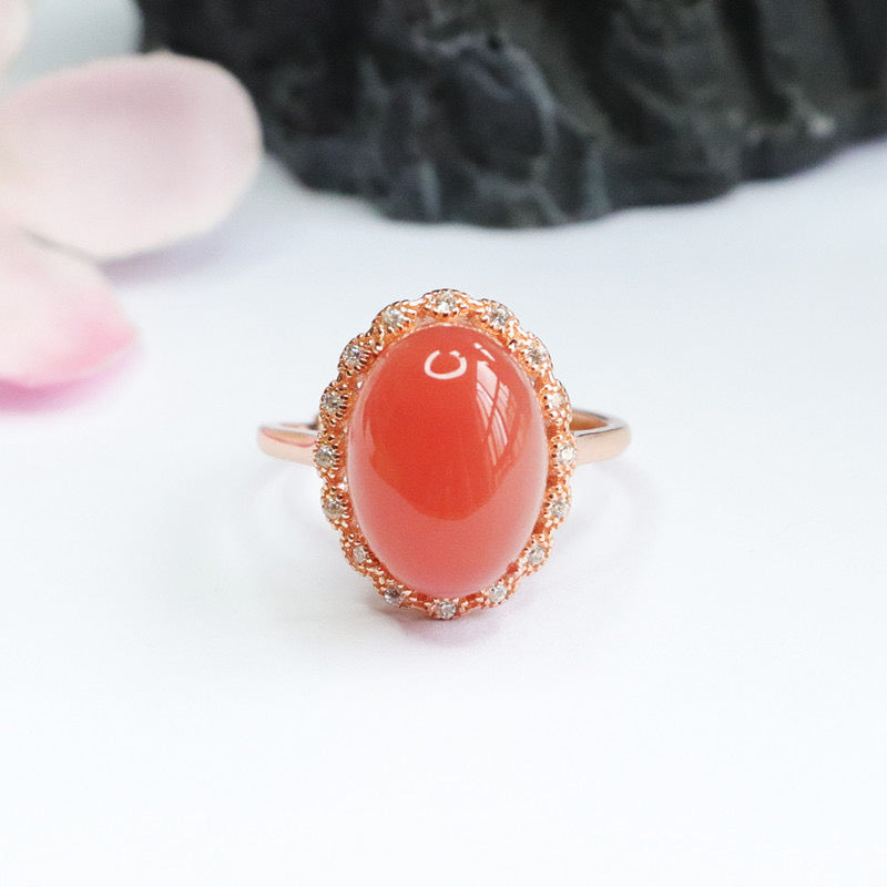 Natural Yanyuan Agate Pigeon Egg Ring