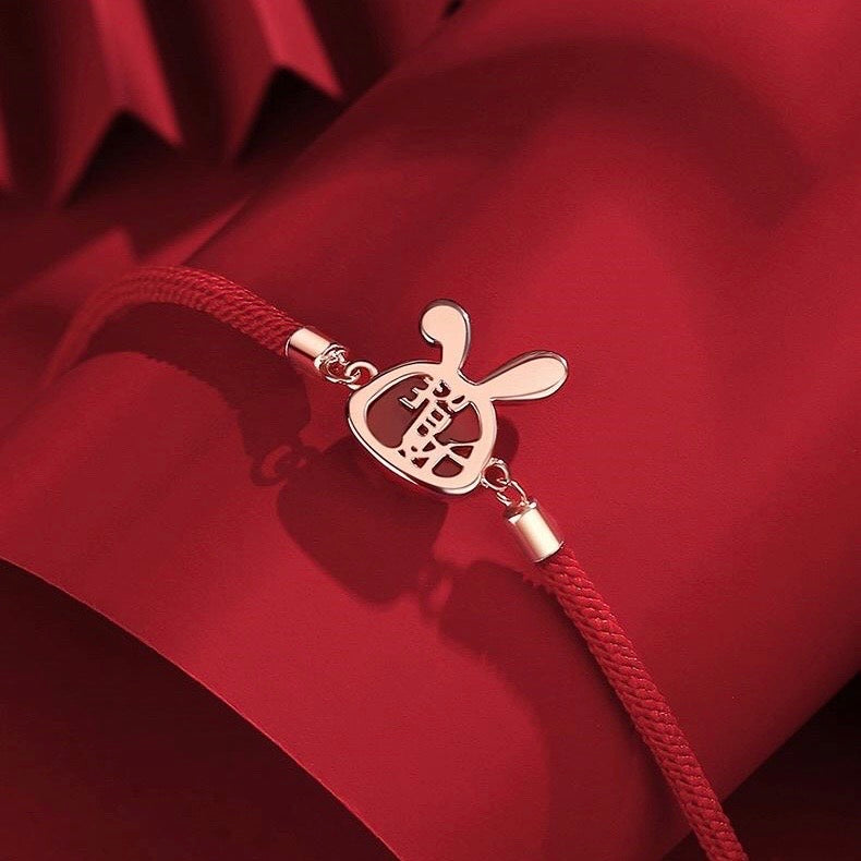 Natural Red Agate Protection Rabbit Set