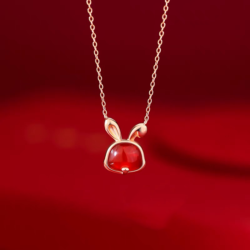 Natural Red Agate Protection Rabbit Set