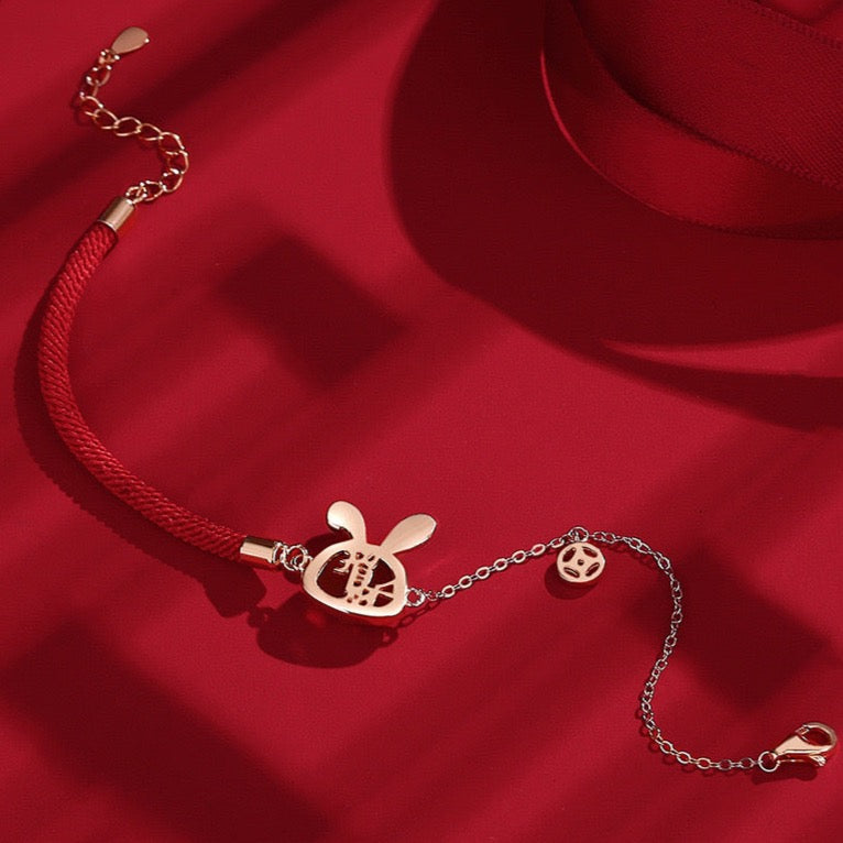 Natural Red Agate Protection Rabbit Set
