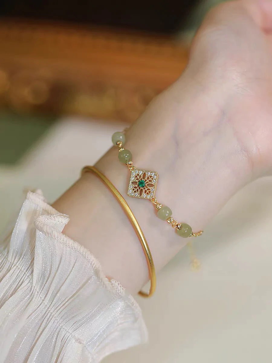 Natural Green Jade Royal Bracelet
