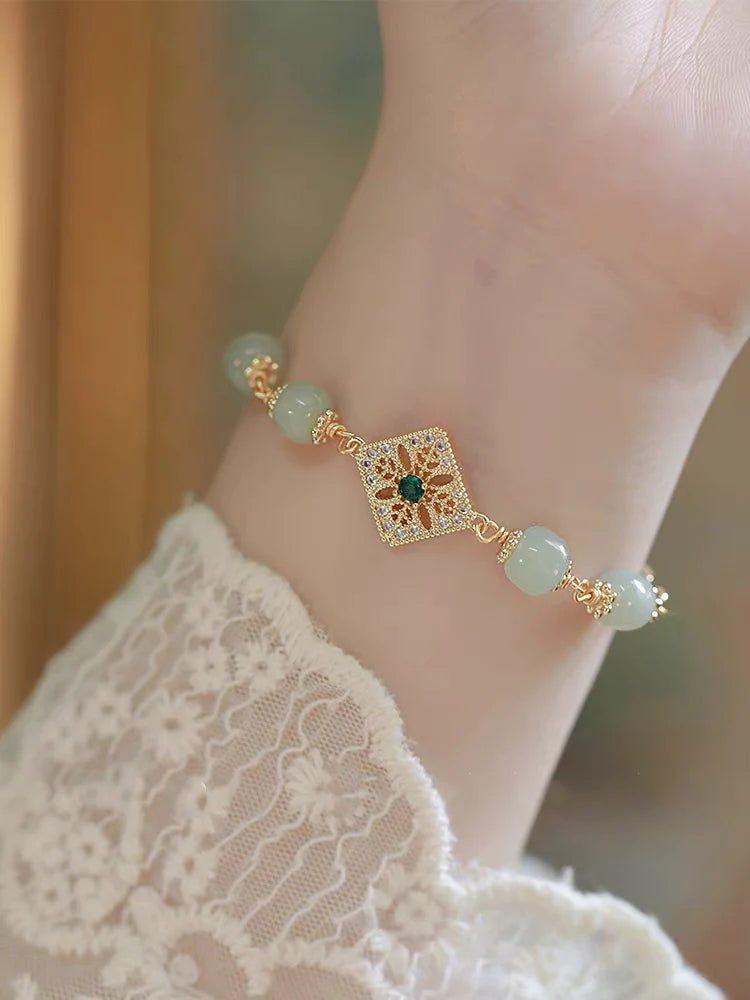 Natural Green Jade Royal Bracelet
