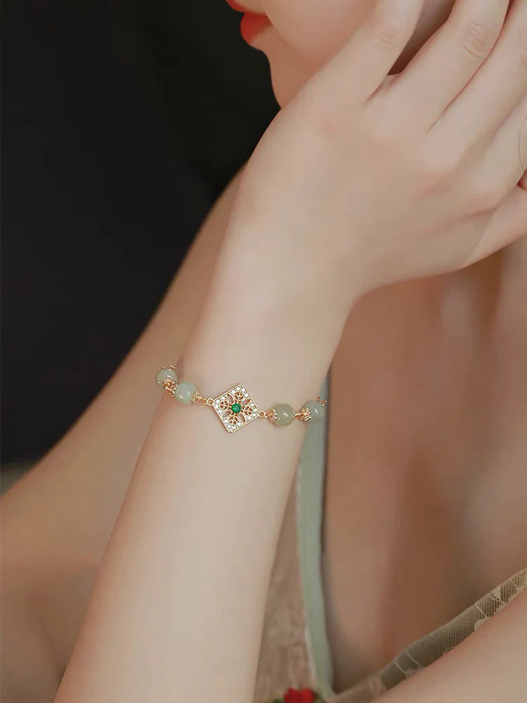Natural Green Jade Royal Bracelet