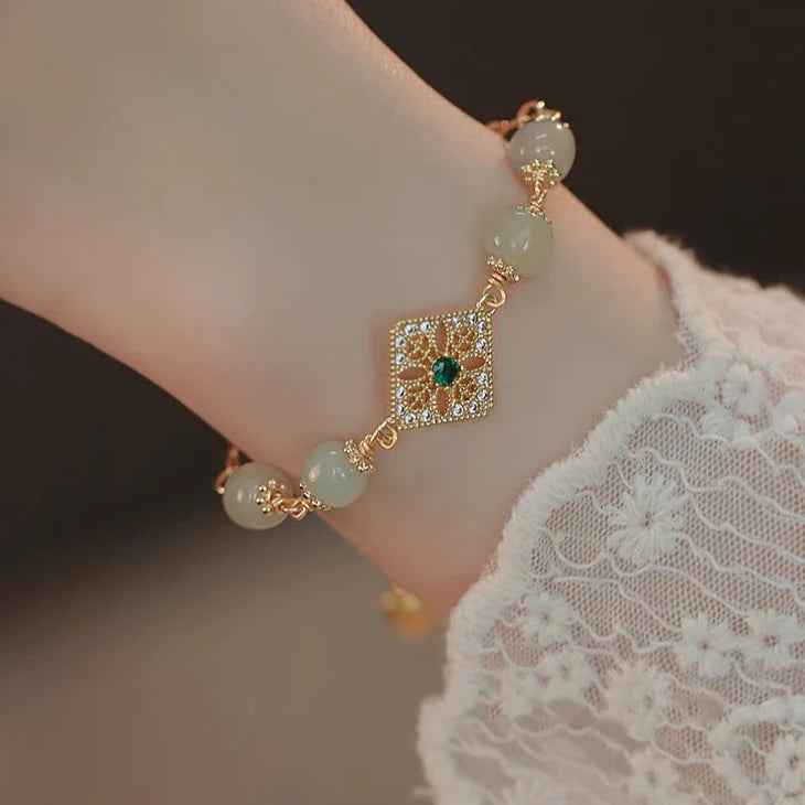 Natural Green Jade Royal Bracelet