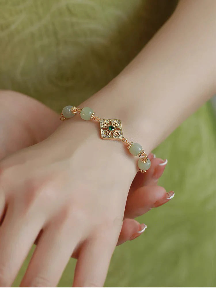 Natural Green Jade Royal Bracelet