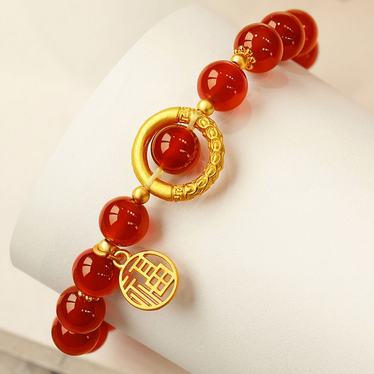 Natural Red Agate Full Blessing Bracelet